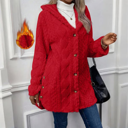 Chaqueta de punto con capucha y botones Elena