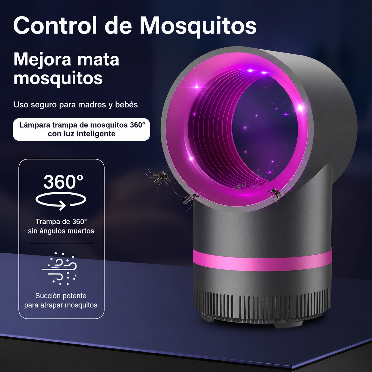 Trivorel – Lámpara Mata Mosquitos Silenciosa