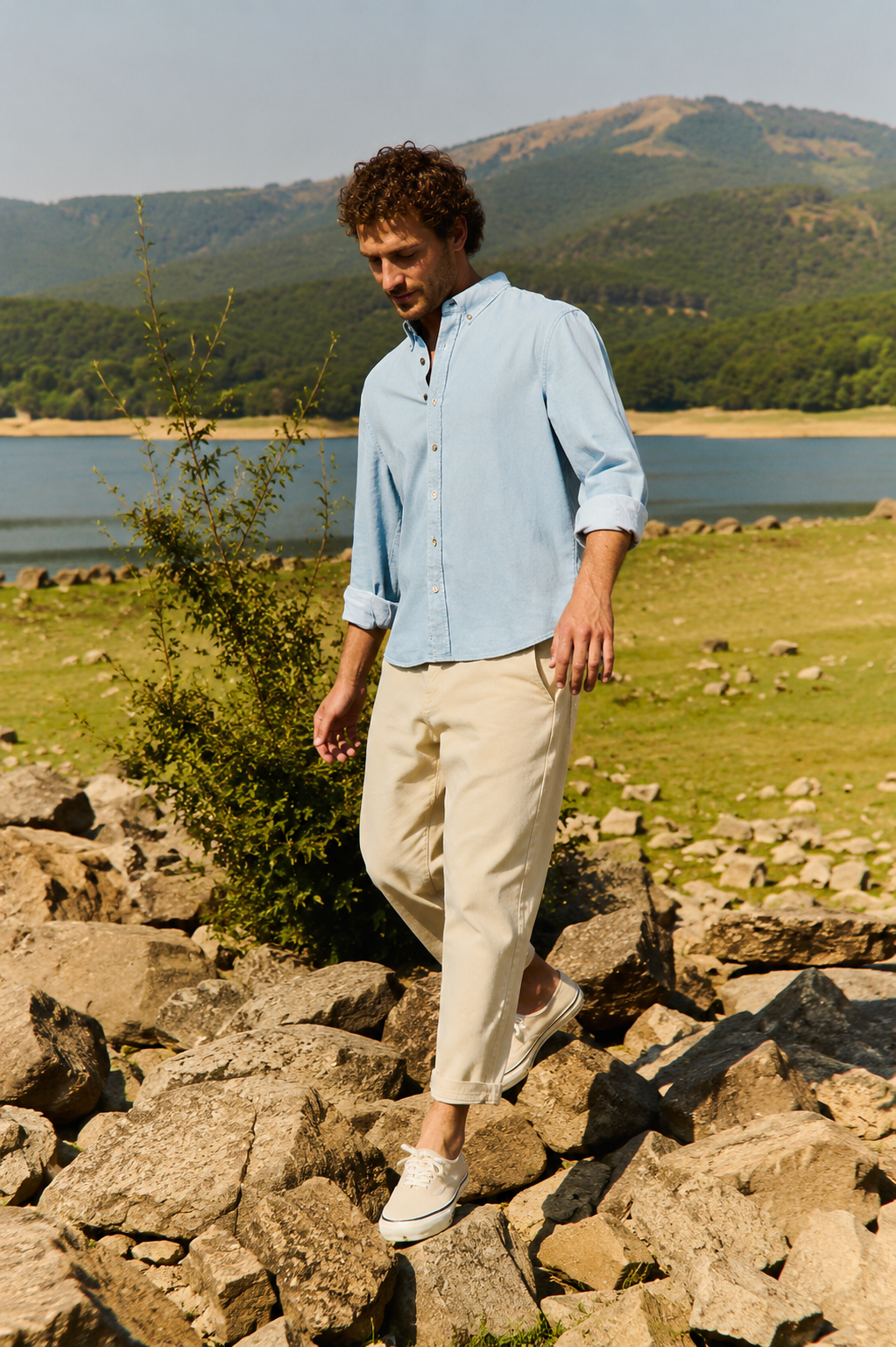Pantalón Capri Tipo Chino Relaxed-Tapered Cut