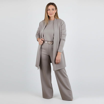 Conjunto de 3 piezas con cárdigan largo Silvia