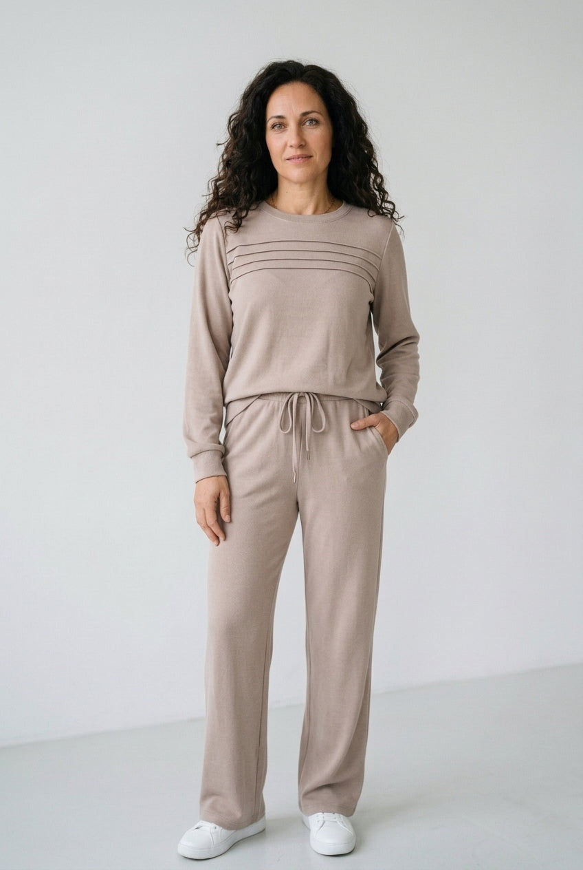 Lorena conjunto de punto beige