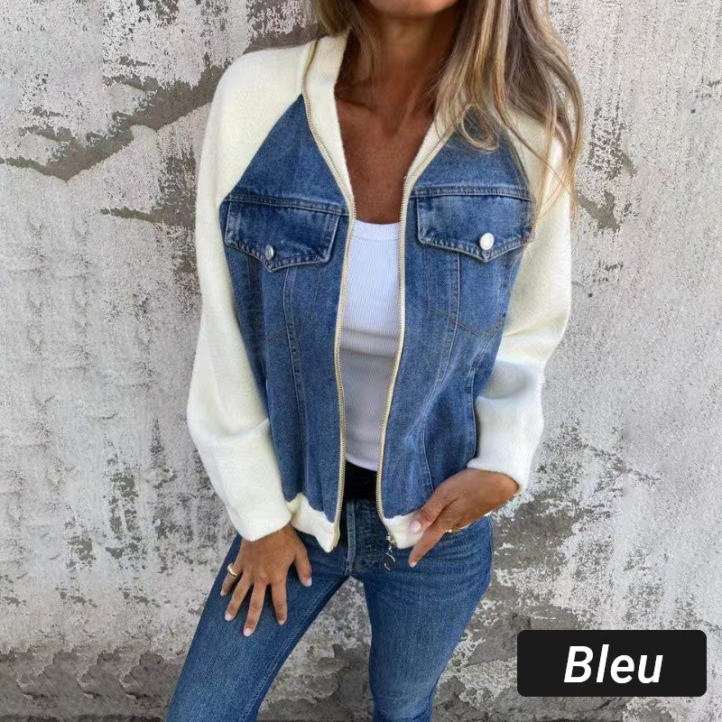 Chaqueta vaquera con mangas de punto Emma