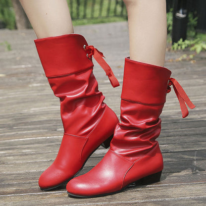 Botas de media caña con cordón trasero Rosa - vista 4