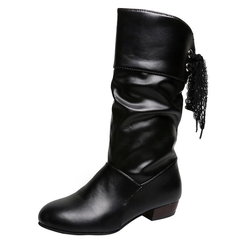 Botas de media caña con cordón trasero Rosa - vista 3