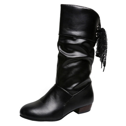 Botas de media caña con cordón trasero Rosa - vista 3