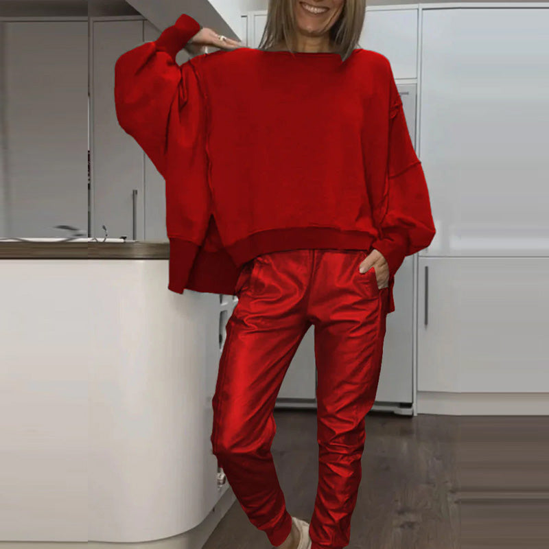Conjunto de sudadera oversize y pantalón metalizado Paola - vista 5