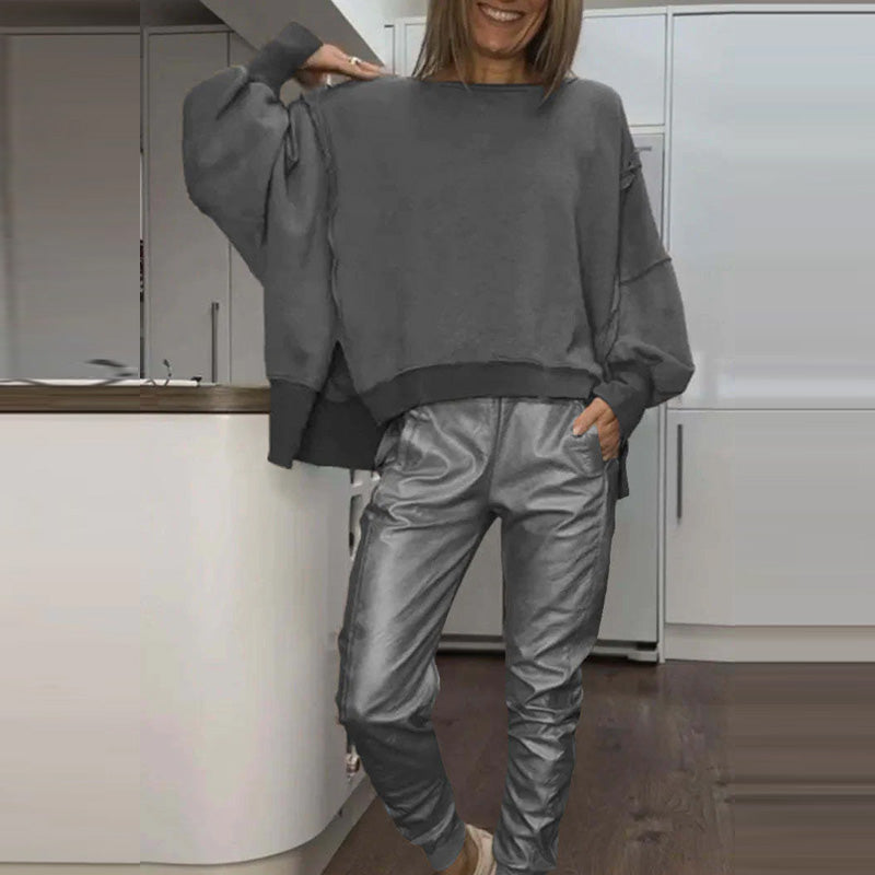 Conjunto de sudadera oversize y pantalón metalizado Paola - vista 3