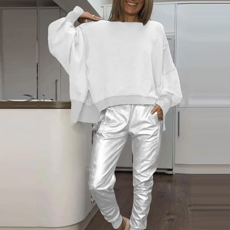 Conjunto de sudadera oversize y pantalón metalizado Paola - vista 4