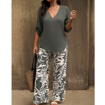 Conjunto de blusa y pantalón estampado Alma - vista 5