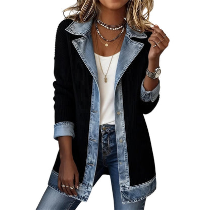 Chaqueta Nora de punto acanalado con detalles vaqueros - vista 10