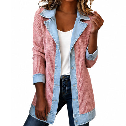 Chaqueta Nora de punto acanalado con detalles vaqueros - vista 17