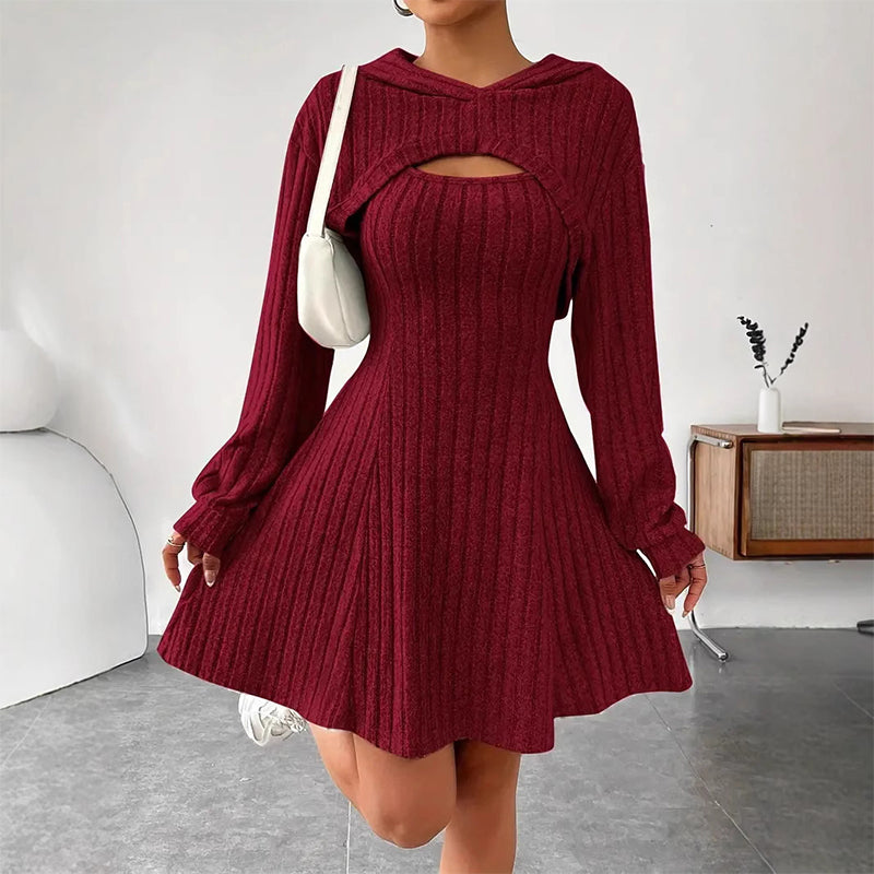 Vestido de punto acanalado con torera Sofía