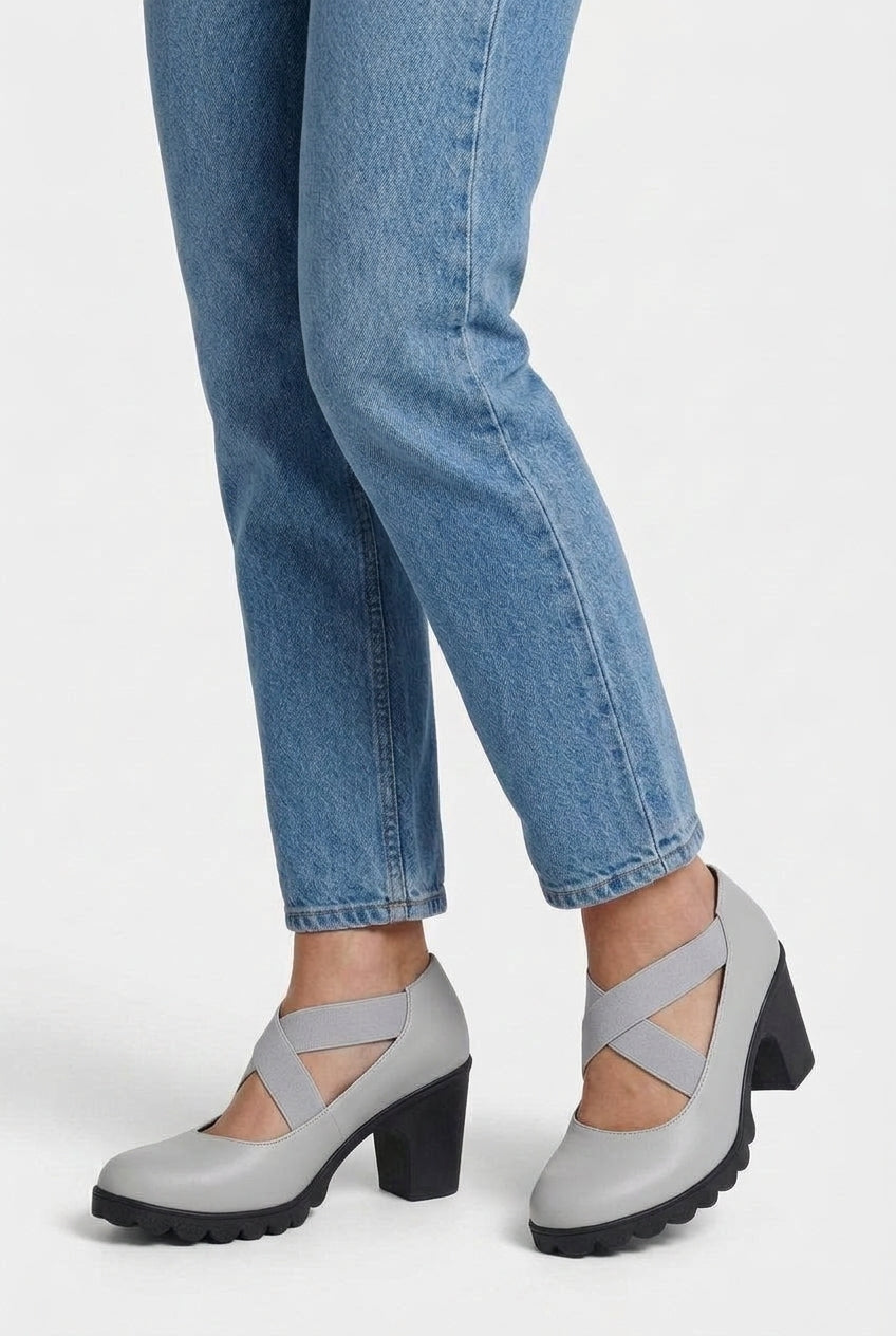 Mia zapatos Mary Jane gris piel