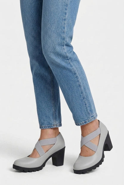 Mia zapatos Mary Jane gris piel